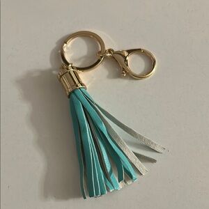 Elegant Gold and Blue Tassel Keychain